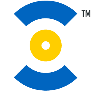 Ocular3D Eye Logo Yellow Blue PNG 300x300